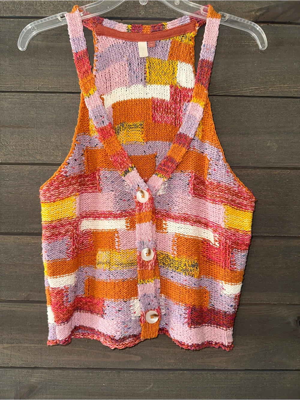 PILCRO Lavender, Mustard & Coral Colorblock Knit Tank